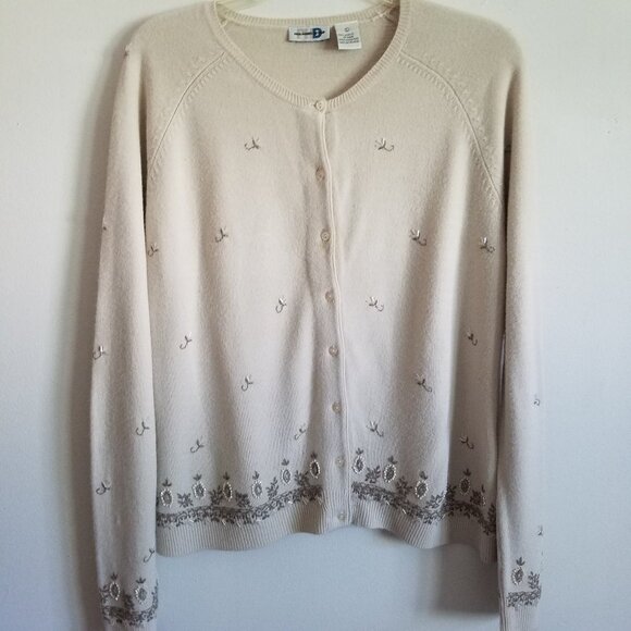 Paul Harris Design Embroidery Beaded Cardigan Large - Picture 1 of 15